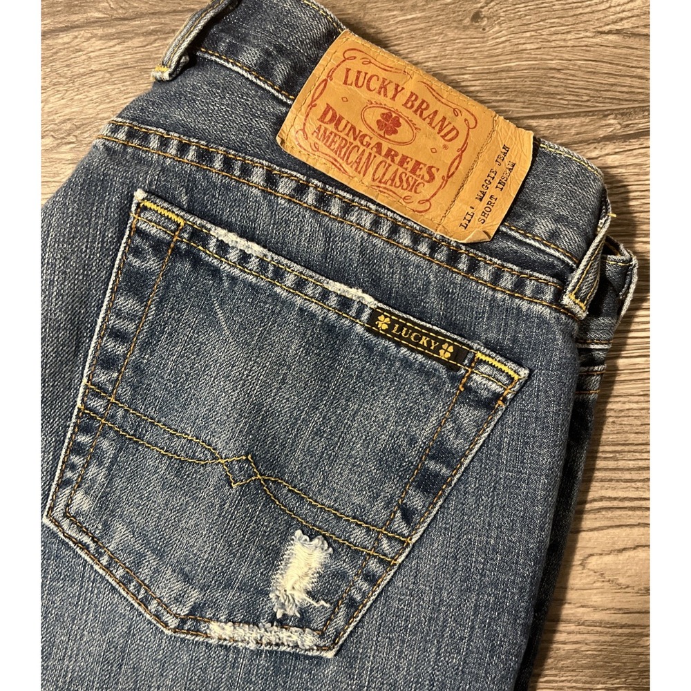 Lucky Brand Lil Maggie Button Fly Low Rise Flare Jeans Y2K USA Size 8/29 (32x30)
